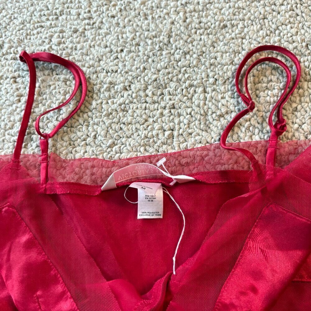 Victoria’s Secret Very Sexy Red Slip Dress M Y2K Lingerie Glam Valentines Sexy - Picture 7 of 12